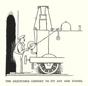 Ilustracja do Ribaldry na kolei autorstwa W. Heatha Robinsona (lito) autorstwa William Heath Robinson
