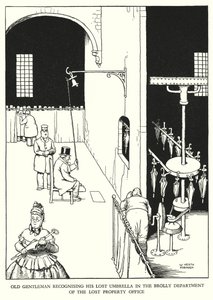 Ilustracja do Ribaldry na kolei autorstwa W. Heatha Robinsona (lito) autorstwa William Heath Robinson