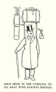 Ilustracja do Ribaldry na kolei autorstwa W. Heatha Robinsona (lito) autorstwa William Heath Robinson
