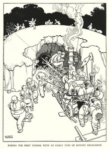 Ilustracja do Ribaldry na kolei autorstwa W. Heatha Robinsona (lito) autorstwa William Heath Robinson