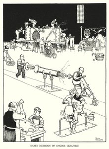 Ilustracja do Ribaldry na kolei autorstwa W. Heatha Robinsona (lito) autorstwa William Heath Robinson