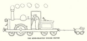 Ilustracja do Ribaldry na kolei autorstwa W. Heatha Robinsona (lito) autorstwa William Heath Robinson