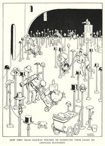 Ilustracja do Ribaldry na kolei autorstwa W. Heatha Robinsona (lito) autorstwa William Heath Robinson