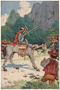 Ilustracja do Przygody Don Kichota (kolor lito) autorstwa William Heath Robinson