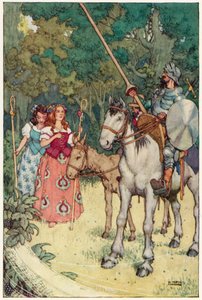 Ilustracja do Przygody Don Kichota (kolor lito) autorstwa William Heath Robinson