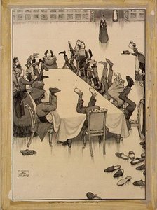 Kontrola pończoch w Wigilię (tusz i pranie) autorstwa William Heath Robinson