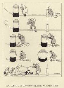 Mała przebiegłość pospolitego złodzieja pocztówek autorstwa William Heath Robinson