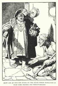 Wielu jest w tym dniu książętami na ziemi, których wydobycie pochodzi z niektórych tragarzy i handlarzy ułaskawionych (litos) autorstwa William Heath Robinson