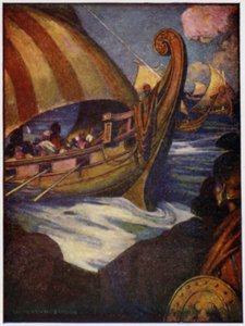 Wielu było bohaterami, którzy odpłynęli z Grecji (kolor lito) autorstwa William Heath Robinson