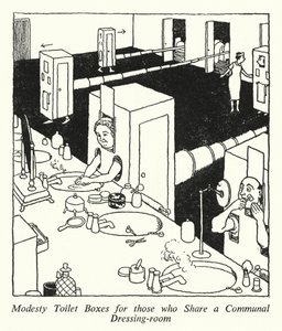 Skromne toalety dla tych, którzy dzielą wspólną garderobę (lito) autorstwa William Heath Robinson