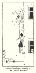 Alpinizm jako hobby na przedmieściach Londynu (litos) autorstwa William Heath Robinson