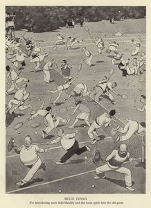 Multi tenis, aby wprowadzić więcej indywidualności i ducha zespołowego do starej gry autorstwa William Heath Robinson