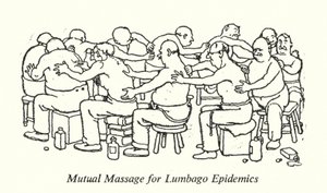 Masaż wzajemny na wypadek epidemii Lumbago (lito) autorstwa William Heath Robinson
