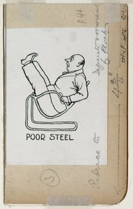 „Biedna stal”, fragment z „Jak żyć w mieszkaniu”, wyd. 1936 autorstwa William Heath Robinson