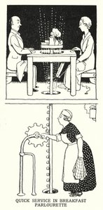 Szybka obsługa w salonie śniadaniowym (lito) autorstwa William Heath Robinson