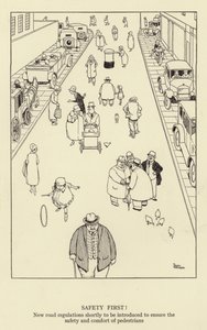 Bezpieczeństwo przede wszystkim! Wkrótce zostaną wprowadzone nowe przepisy drogowe, które zapewnią bezpieczeństwo i komfort pieszych autorstwa William Heath Robinson