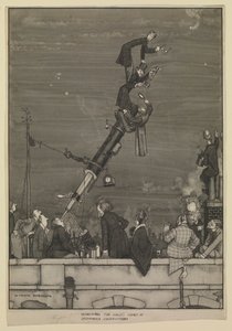 Poszukiwanie komety Halleya w Obserwatorium Greenwich autorstwa William Heath Robinson