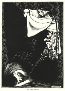 Zabił go na miejscu (grawerunek) autorstwa William Heath Robinson