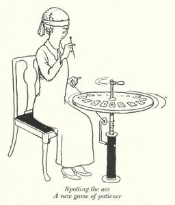 Dostrzeganie asa, nowa gra cierpliwości (litografia) autorstwa William Heath Robinson