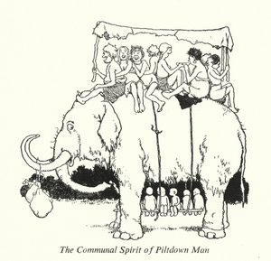 Społeczny Duch Człowieka z Piltdown (lito) autorstwa William Heath Robinson