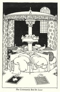 Łóżko społeczne De Luxe (lito) autorstwa William Heath Robinson