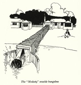 Bungalow nad morzem „Skromność” (litos) autorstwa William Heath Robinson