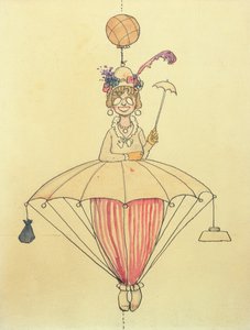 Osobisty system podróżowania napowietrznego dla pań autorstwa William Heath Robinson