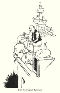Ogród skalny na dachu (lito) autorstwa William Heath Robinson