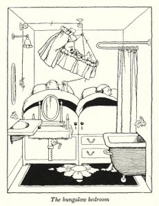 Sypialnia w bungalowie (lito) autorstwa William Heath Robinson