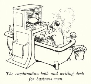 Połączenie wanny i biurka dla biznesmenów (lito) autorstwa William Heath Robinson