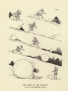 Dziura w sporranie, opowieść o narastającym zainteresowaniu autorstwa William Heath Robinson