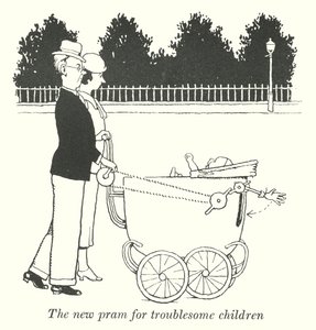 Nowy wózek dla kłopotliwych dzieci (litho) autorstwa William Heath Robinson