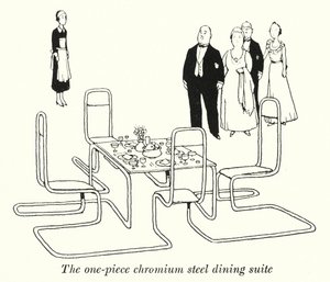 Jednoczęściowa jadalnia ze stali chromowanej (lito) autorstwa William Heath Robinson