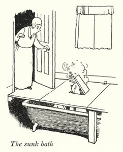 Zatopiona wanna (lito) autorstwa William Heath Robinson