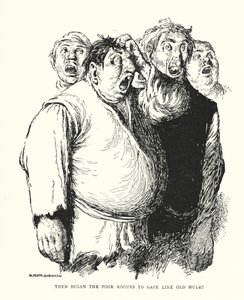 Wtedy biedni łobuzy zaczęli gapić się jak stare muły (litos) autorstwa William Heath Robinson