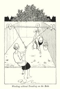 Pielenie bez deptania na łóżkach (lito) autorstwa William Heath Robinson