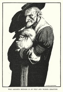 Kto niczego nie pożycza, jest brzydkim i niegodziwym stworzeniem (lito) autorstwa William Heath Robinson