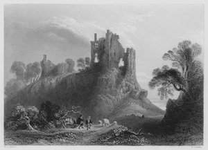 Zamek Carrigogunnell, niedaleko Limerick (rycina) autorstwa William Henry (after) Bartlett