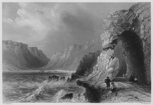 Glenariff, hrabstwo Antrim (grawerowanie) autorstwa William Henry (after) Bartlett