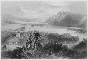 Hazlewood i Lough Gill, Sligo (grawerowanie) autorstwa William Henry (after) Bartlett