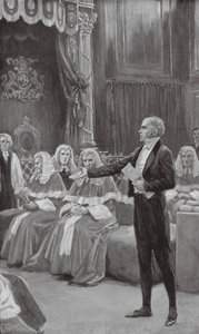Earl Grey apeluje do ławy biskupów o przyjęcie ustawy reformującej (litografia)