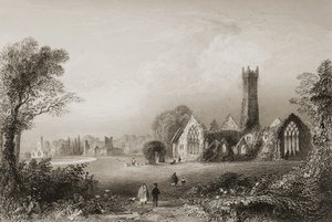Opactwo augustianów w Adare, hrabstwo Limerick, Irlandia, z „Scenery and Antiquities of Ireland” George