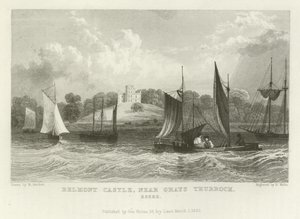 Zamek Belmont, niedaleko Grays Thurrock, Essex autorstwa William Henry Bartlett