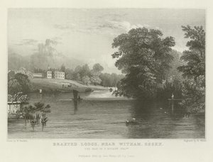 Braxted Lodge, niedaleko Witham, Essex, siedziba P Ducane, Esquire autorstwa William Henry Bartlett