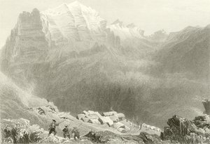 Dormeilleuse, Wysokie Alpy, miejsce pracy Felixa Neffsa autorstwa William Henry Bartlett