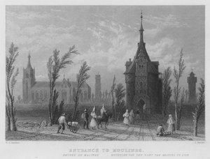 Wejście do Moulines (grawerowanie) autorstwa William Henry Bartlett