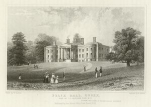 Felix Hall, Essex, siedziba C C Western, Esquire, MP autorstwa William Henry Bartlett