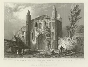 Brama opactwa św. Jana, Colchester, Essex autorstwa William Henry Bartlett