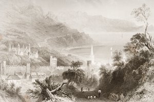 Glenarm, hrabstwo Antrim, Irlandia Północna, z „Scenery and Antiquities of Ireland” George