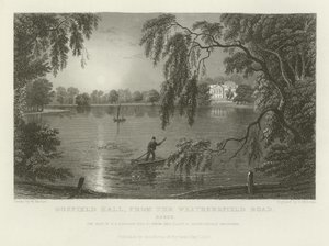 Gosfield Hall, z Weathersfield Road, Essex, siedziba EG Barnarda, Esquire autorstwa William Henry Bartlett